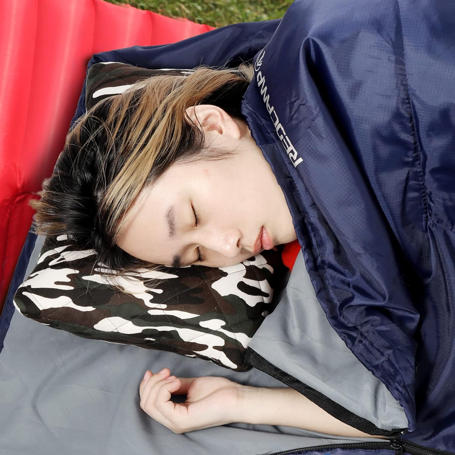 REDCAMP Ultra Light Weight Sleeping Bags for Adults, Zippered Compact Summer Sleeping Bags with Compression Sack for Backpacking Camping Hiking Travel, Navy Blue