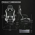 thumbnail image 4 of GTRACING Ergonomic GTWD-200 Gaming Chair with Adjustable Pillows and Footrest, White, 4 of 10