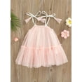 thumbnail image 2 of Chollius Toddler Infant Baby Girls Sleeveless Dress Dot Print Adjustable Shoulder Straps Tulle Dress Summer Clothing, 2 of 7