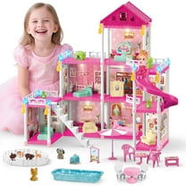 HopeRock Dollhouse Kit for Girls, 218PCS Building Toys for Girls Ages 3-6 Years, Birthday Christmas Pretend Play Gift for Little Girl.
