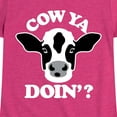 thumbnail image 3 of Instant Message - Cow Ya Doin - Toddler & Youth Girls Short Sleeve Graphic T-Shirt, 3 of 6