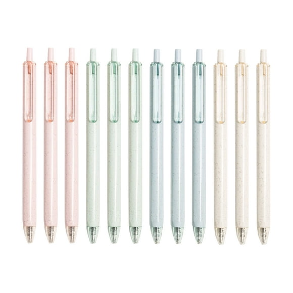 U Brands U-Eco - Rollerball pen - speckled - black - gel ink - 0.7 mm - broad - retractable (pack of 12)