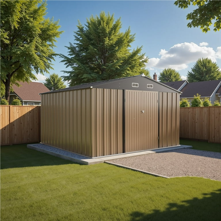 Homall 10' x 8' ft Outdoor Metal Storage Shed with Sloping Roof