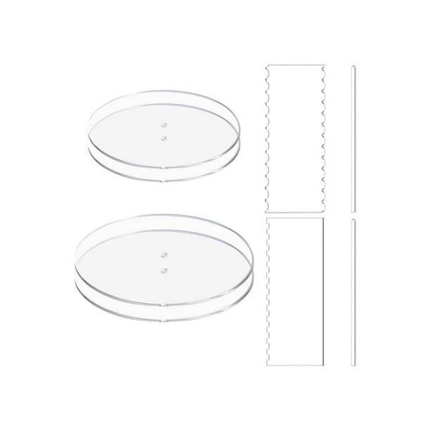 De Herramientas Transparentes Para Decoración De Tartas, 2 Rascadores Acrílicos Para Tartas, 2 Discos Para Tartas, 2 Varillas Acrílicas Para Hornear En Casa, Panadería, Pastelería Speravity HA021597-00