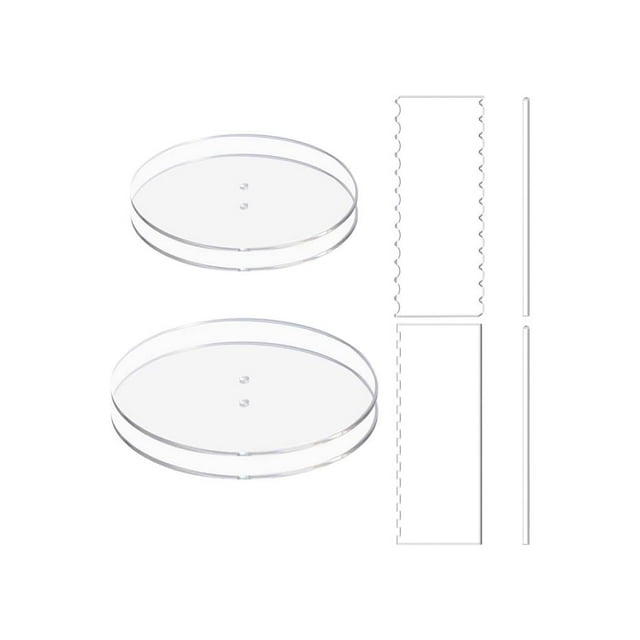 Matsuzay De herramientas transparentes para decoración de tartas, 2 rascadores acrílicos para tartas, 2 discos para tartas, 2 varillas acrílicas para Herramientas y accesorios para hornear Matsuzay HA021597-00