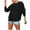 Black, variant on DAFPZW Sweatshirt for Women Crewneck Long Sleeve Side Split Tops Casual Solid Color Loose Pullover Shirts 2026 Clothes