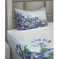 thumbnail image 2 of Ambesonne Flowers Fitted & Top Sheet Set with Sham, Wildflowers in Grass, Blue Green, 2 of 4