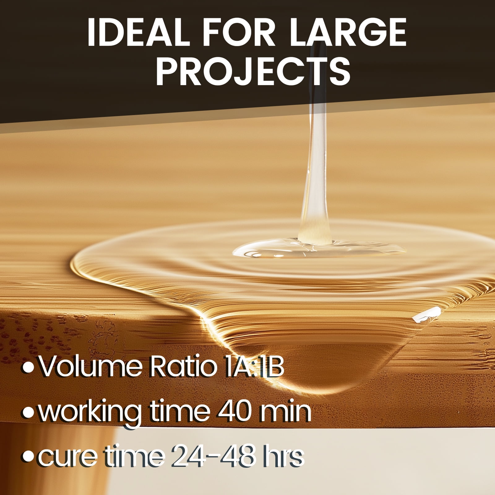 Panda Resin 1 Gal Table Top Epoxy Resin Kit, Super Gloss UV Resistant Self Leveling Food Safe for Wood Table Bar Surface Coating