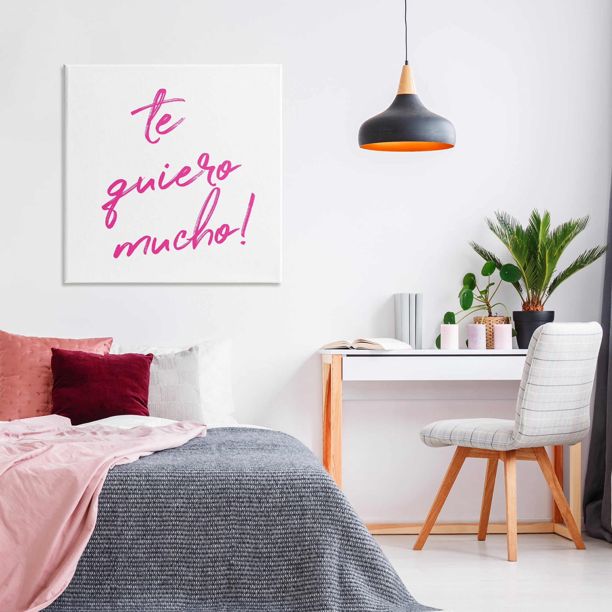 Stupell Industries Te Quiero Mucho Rosa Inspirational Quotes & Sayings Painting Wrapped Canvas Art Print Wall Art, 36 x 36