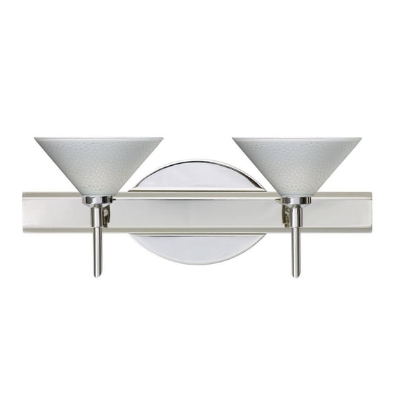 Besa Lighting 2SW-282453-LED-CR Kona-Two Light Bath Vanity-14.63 Inches Wide by 5.75 Inches High Chrome White Starpoint White Starpoint Glass