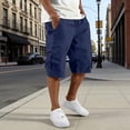 thumbnail image 2 of FhsagQ Male Cargo Short Pants for Men with Slanted Front Pockets and Backless Design for Utility Workwear Navy Size M, 2 of 7