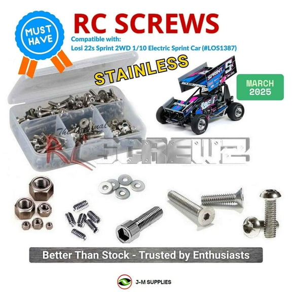 RCScrewZ Stainless Screw Kit los150 for Losi 22s Sprint 2WD 1/10 Electric Sprint Car (LOS1387) | SET