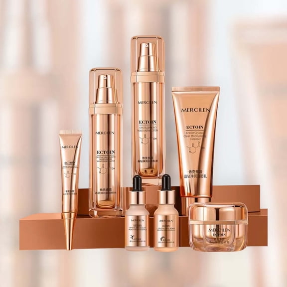 Beautivana Diamond Gold Korean Skincare Set, Multi-Step Moisturizing Routine for Self-Care or Gifts