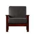 thumbnail image 3 of Weston Home Warner Faux Leather Lounge Chair, Dark Brown, 3 of 7