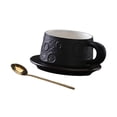 thumbnail image 1 of Taza de Café de Cerámica Cuchara Dorada Creativa con Posavasos con Asa Artículos de Café con Negro, 1 of 9