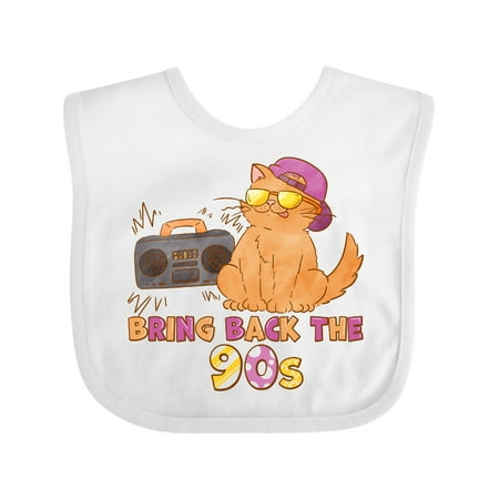 

Inktastic Bring Back The 90s Cool Orange Cat Gift Baby Boy or Baby Girl Bib