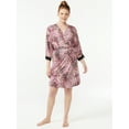 thumbnail image 2 of Joyspun Women’s Sleepwear Mesh Trim Knit Robe, Sizes S/M to 2X/3X, 2 of 5
