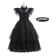 thumbnail image 1 of Disfraz de Halloween de Wednesdy Merlina Adams para niña, vestido de tul elegante para fiesta de Carnaval, traje gótico, Vestidos para niños, 1 of 5