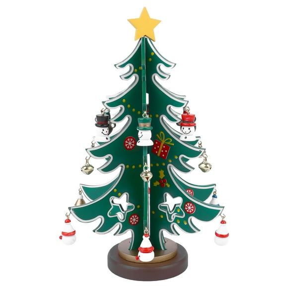 VERDANVERSE 1Pc Holiday Desktop Decoration Wood Christmas Tree Ornament For Living Room Decor 15.7x6in