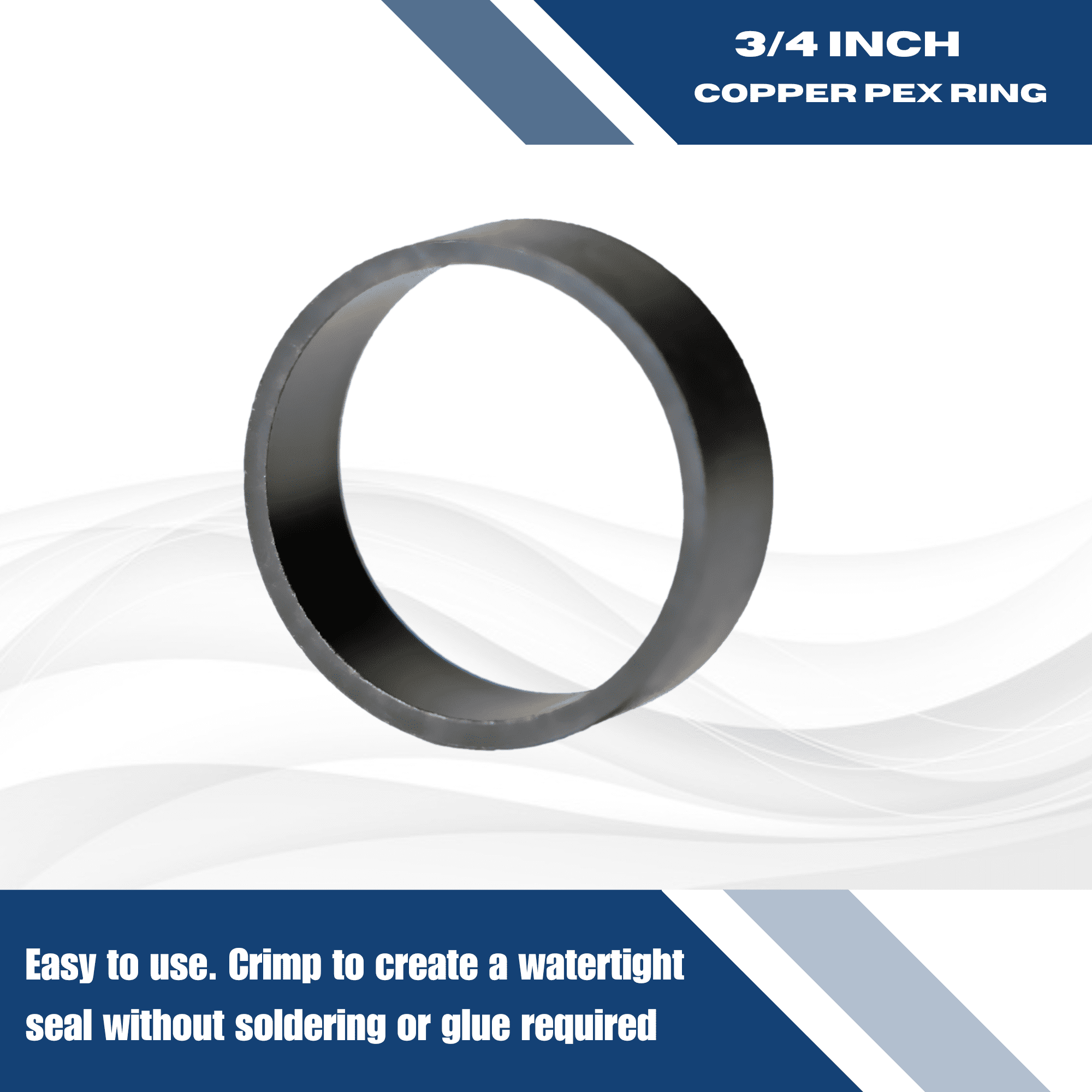 100 Pcs XFITTING 3/4 Inch Copper Pex Ring Black Oxidized Surface