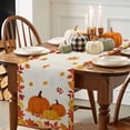 thumbnail image 3 of Table Runner Dresser Scarves 36 Inch Long,Thanksgiving Pumpkin Maple Leaf Linen Dining Table Runners Autumn Leaves Watercolor Tabletop Scarf for Wedding Holiday Party Kitchen, 3 of 9