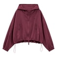 thumbnail image 3 of Womens Versatile Hooded Jacket Zip Front with Pockets Lightweight Windbreaker for Everyday Outerwear Activities ,XXL, 3 of 3