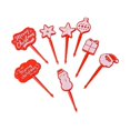 thumbnail image 1 of Juego De 8 Palillos Navideños Para Comida, Bonitos Y Creativos Tenedores Para Tartas, Postres, Tartas De Queso, Color Rojo, 1 of 8