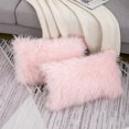 thumbnail image 2 of Fundas de almohada WLNUI de piel sintética esponjosa, decorativa, rosa, lumbar, 2 of 7