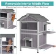 Insulated Outdoor Cat House, Wooden Weatherproof Feral Cats Shelter
