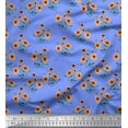 thumbnail image 1 of Soimoi Poly Georgette Fabric Leaves & Daisy Floral Decor Fabric Printed Yard 52 Inch Wide, 1 of 3