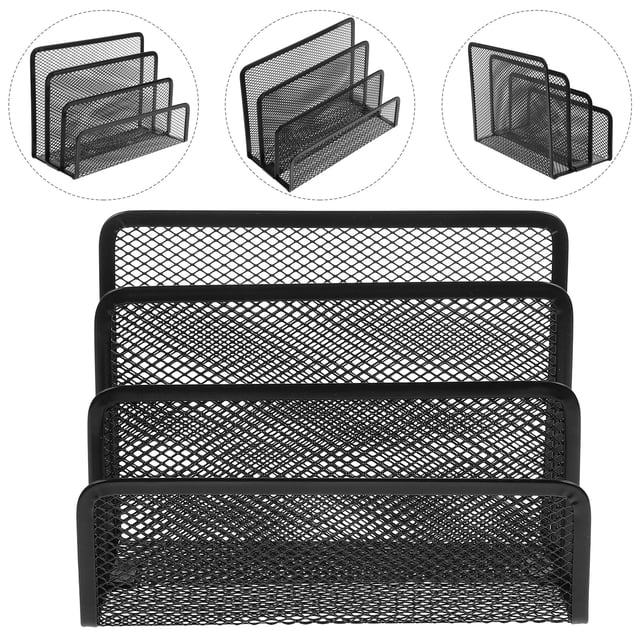 Mail Organizer For Desk, Desk Mail Organizer Countertop Small File Letter Holder Metal Mesh Desktop Storage For Home Or Office Desk