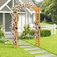thumbnail image 2 of Gymax 7.5 FT Garden Arch Wooden Arbor Outdoor Wood Trellis for Climbing Plants, 2 of 10