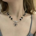 thumbnail image 6 of Spider Pendant Necklaces Fashion Splice String Black Beaded Clavicle Chain Diablo High Street Diamond Spider Pendant Jewelry, 6 of 7
