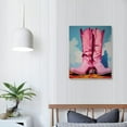 thumbnail image 4 of COMIO  Pink Cowgirl Boots Poster, Retro Western Funky Canvas Prints Cowboy Boots Pictures, Trendy women Aesthetic Wall Art Preppy Girl Room Decor, 4 of 5