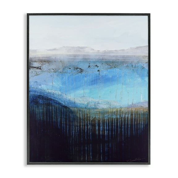Stupell Industries Intense Abstract Landscape Abstract Painting Black Framed Art Print Wall Art, 11 x 14