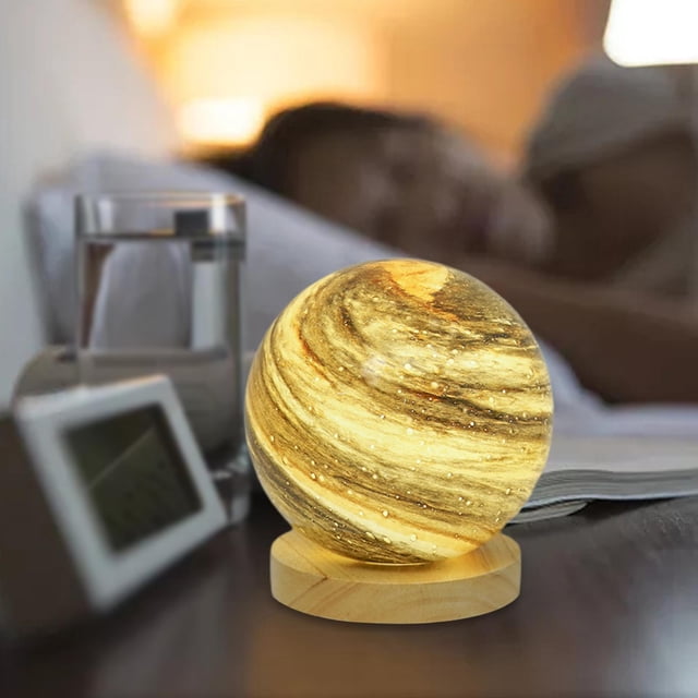 Lámpara de , Luz , Lámpara , Luz de Impresa en 3D con Soporte Y Recargable Por USB, Luz de para Niños, Novia, E Naranja Negro 15cm Colco Dormitorio de lámpara de luna