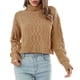 thumbnail image 5 of Women Short Sweater, Loose Fitting Drop Shoulder High Collar Short Pullover Sweater Skin Friendly Cable Knit Long Sleeves For Fall ANGGREK Otros, 5 of 5