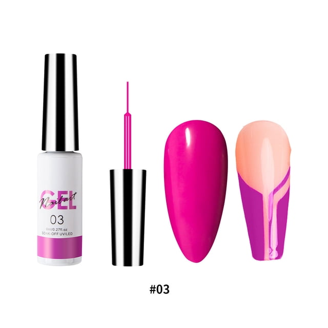 Juego de 12 pegamentos de tirador para pintar uñas, esmalte de uñas en gel, laca de uñas con efecto de dibujo lineal, pegamento de 12 ml, piezas de uñas
