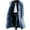 Blue, variant on Herrnalise Men's Lapel Faux Fur Jacket Casual Solid Winter Turndown Keep Warm Single-breasted Windbreaker Thicken Over The Knee Overcoat Coat S-5XL Black