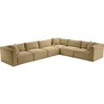thumbnail image 4 of Meridian Furniture 6-Piece Camel Corduroy Performance Fabric Modular Sectional, 4 of 14