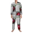 thumbnail image 3 of Naloa Cherries laid Men’s Pajamas Set - Long Sleeve Button Down Sleep Shirt and Pajama Bottoms Sleepwear Set-XX-Large, 3 of 7