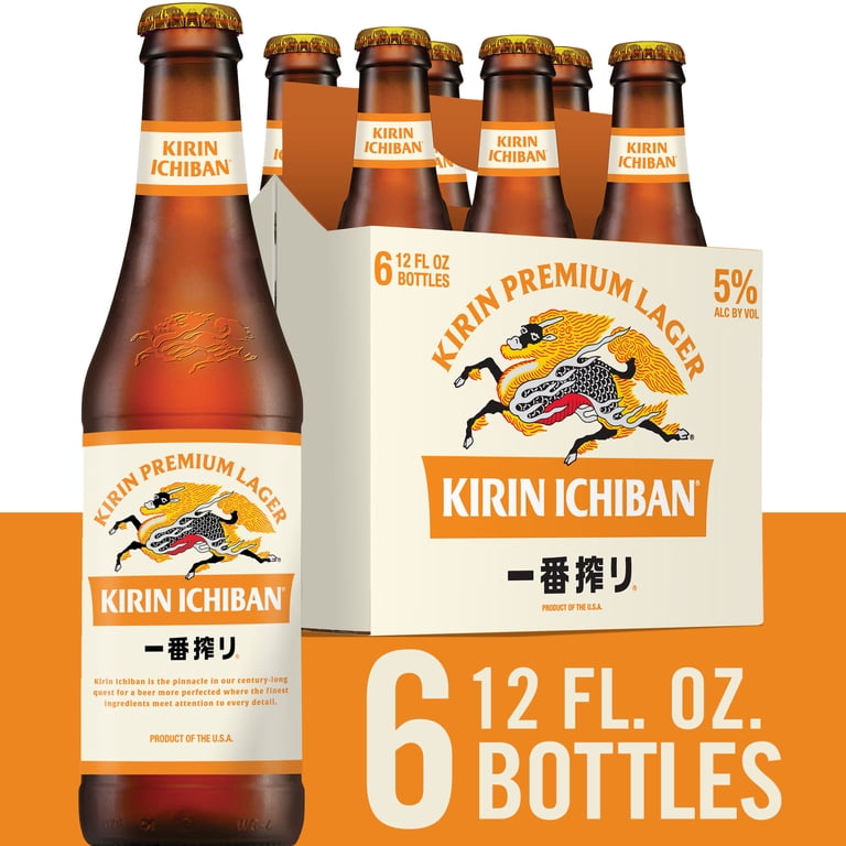 KIRIN ICHIBAN, Premium Lager Beer, 6 pack, 12 fl oz Bottles, 5