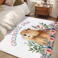 thumbnail image 4 of Happy Groundhog Day Area Rugs 4x6 ft Watercolor Cute Ground Rat Flower Leaf Farmhouse Washable Rug Non Slip Indoor Carpet Absorbent Floor Mat for Living Room Bedroom Dining Room, 4 of 9