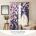 thumbnail image 4 of Cherry Blossoms Sheer Curtains 96 Inch Length 2 Panels Set, Modern Art Moonlight Farmhouse Voile Window Treatment Semi Sheer Long Curtains Drapes for Bedroom/Living Room/Kitchen 52"x96"x2, 4 of 8