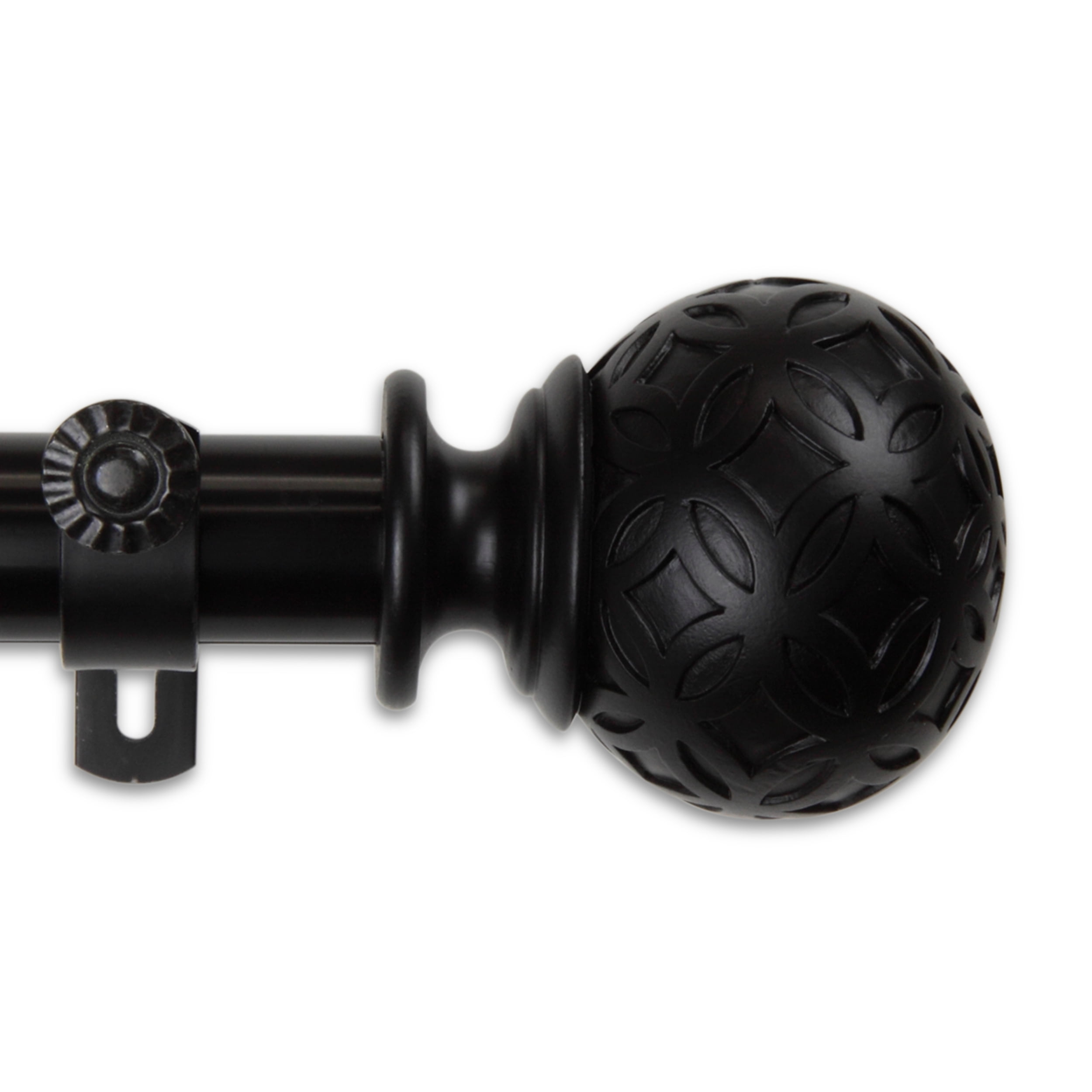 Plaid 1" Curtain Rod 160-240 inch - Black