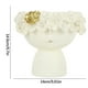 thumbnail image 3 of Jarrón con forma de niña con corona de flores | Maceta de resina con cabeza de muñeca para decoración de escritorio | Recipiente pequeño para flores naturales o artificiales, 3 of 9