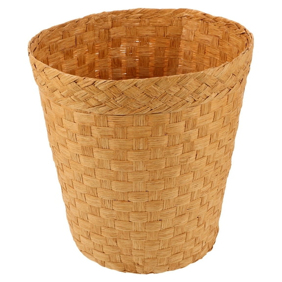 10.2 Inch Wicker Waste Basket Small Boho Woven Trash Can for Bedroom Bathroom Kitchen Living Room