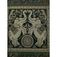 thumbnail image 3 of Stylo Culture Ethnic Settee Sofa Throw Pillow Cover 16x16 Jacquard Dark Green Square 40 x 40 cm Home Decor Brocade Elephant Zippered Cushion Cover | 1 Pc, 3 of 3