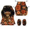 thumbnail image 4 of SCRAWLGOD Highland Cow Daisy Floral Print Red Black Print Gaming Chair Cover with Armrest Cover, Wear Resistant Computer Chair Slipcovers with Elastic Bottom Dustproof Chair Seat Protector, 4 of 7