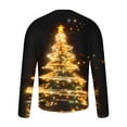 thumbnail image 6 of UVEASISHA Men's Christmas Long Sleeve Tshirt Big And Tall Slim Fit Xmas Graphic Tees Novelty Xmas Tree Print Crewnck Tops Fashion Hipster T-shirts Black M, 6 of 6